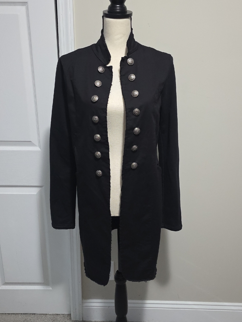 Venti6 Long Sergeant Sgt Pepper Military Inspired Long Jacket with Buttons Sz M